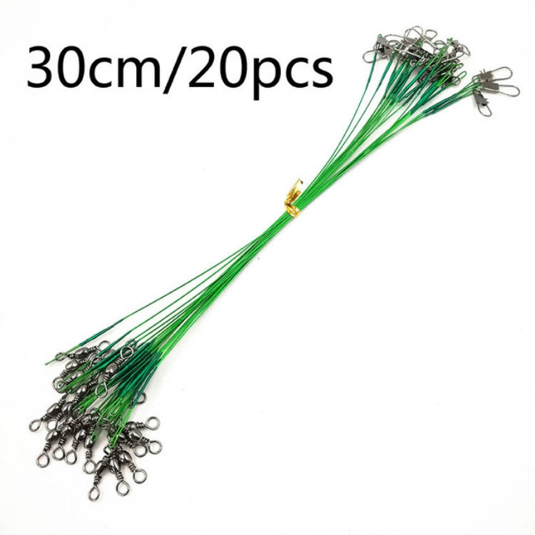 Green anti-bite front wire set, 20-pc bundle of 30cm wires with metal pin loops