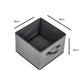 Square non-woven storage box, gray fabric, open top; measures 28 cm x 20 cm