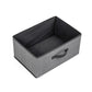 Square non-woven storage box, gray fabric with open top and carry handle