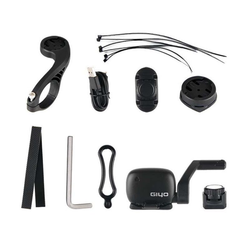 Accessory kit for GIYO M4 bicycle computer with mounts, sensor, cables, and straps