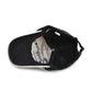 Cotton baseball cap inner view with adjustable strap and tiger embroidery, black