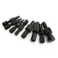 Black inner bearing puller adapter set with threaded pull heads, 9-piece