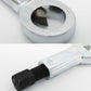 Silver nut splitter wedge head with black threaded bolt and round ring housing