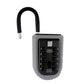 Wall-mounted password lock key box with black keypad and metal shackle