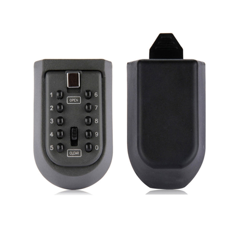 Wall-mounted combination key lock box, alloy shield with numeric keypad and open/clear buttons