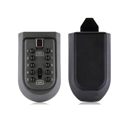 Wall-mounted combination key lock box, alloy shield with numeric keypad and open/clear buttons
