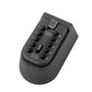 Combination key lock box with slanted keypad, open and clear buttons, and protective cover