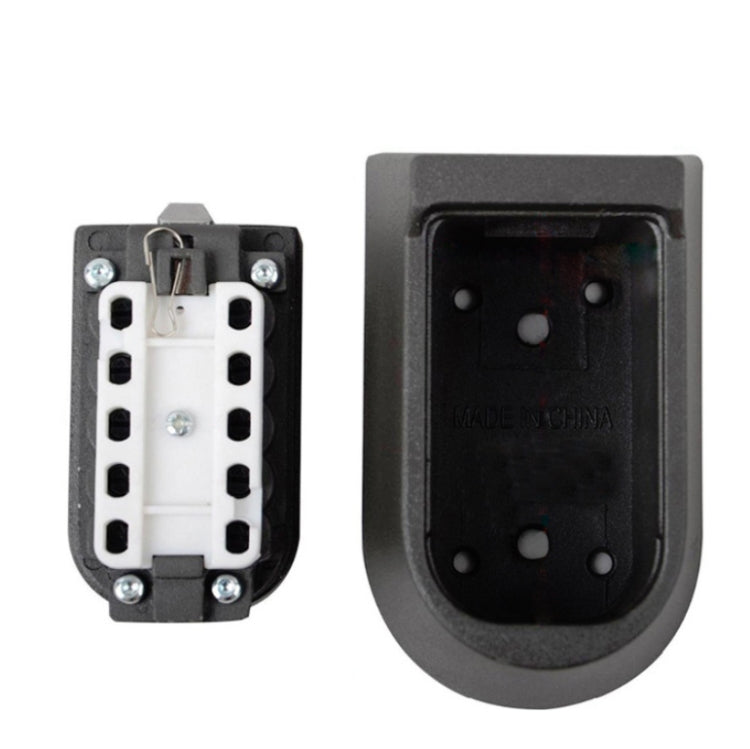 Wall-mounted key lock box with open back housing and screw-mounting holes