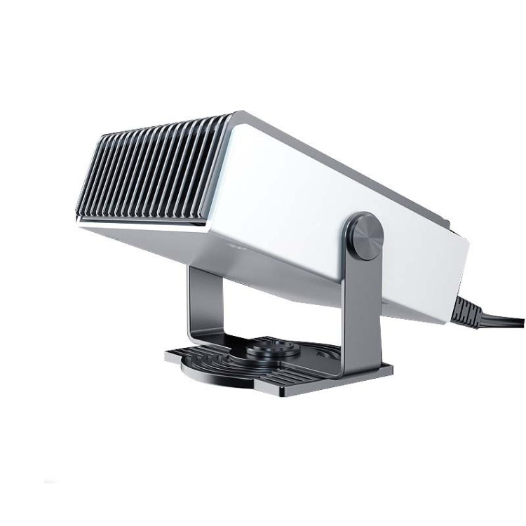 Portable car heater with side vent fins and black power cable