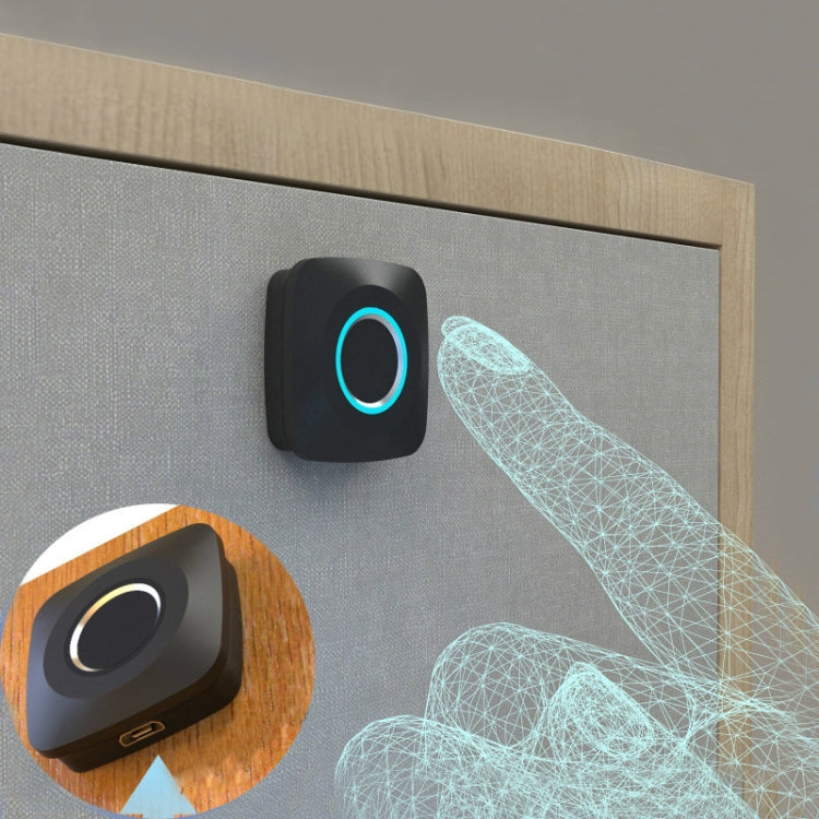 Black fingerprint smart lock for drawer with glowing ring indicator