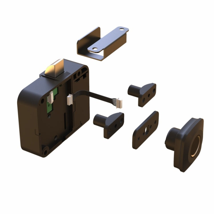 Fingerprint drawer lock hardware assembly with mounting parts and connectors