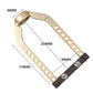 Universal axle puller tool with perforated arms, U-shaped frame, and black jaw plates