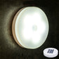 Round wall LED night light with bright white glow and circular light panel