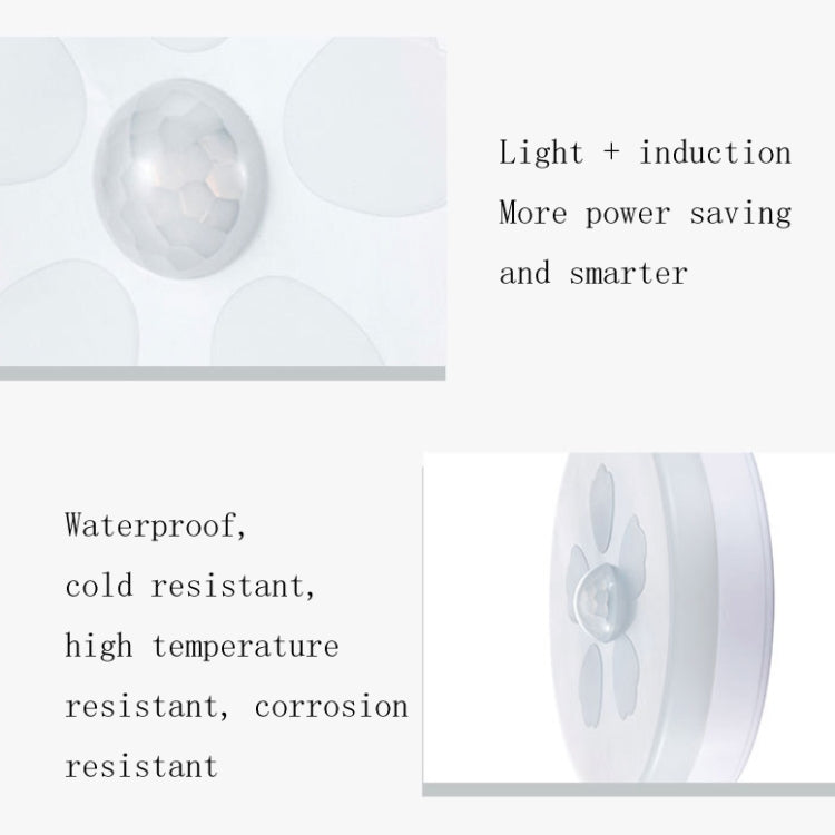 Round white LED night light with human-body induction sensor and light opening