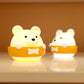 Yellow bear night light wall lamp with soft warm glow