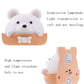 White bear night light lamp with orange base, rounded soft shade