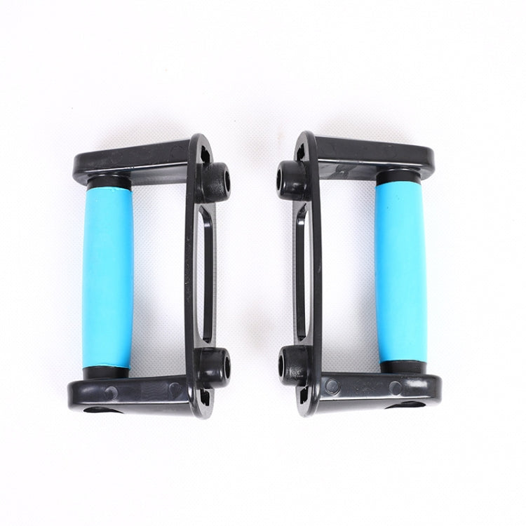 Push-up stand with two blue handle grips and black side supports
