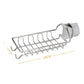 Stainless steel faucet-mounted drying rack with wire shelf and hooks