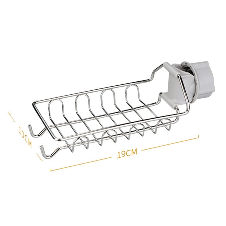 Stainless steel faucet-mounted drying rack with wire shelf and hooks