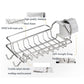 Stainless steel faucet rack with welded wire frame and ABS buckle mount