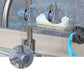 Adjustable faucet-mounted sink rack with wire grid and drying hooks