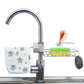 Stainless steel faucet rack with dish towel and sponge storage bars