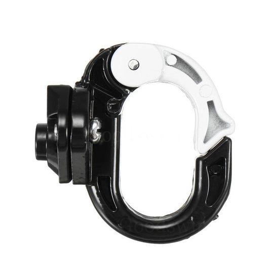 Aluminum hanging bag hook for scooter, black clamp with silver curved hook