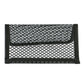 Black metal mesh business card holder, front view with open back
