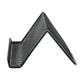 Black metal mesh business card holder, angled side profile on stand