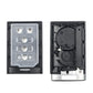 Remote key fob case interior with exposed key blade mechanism