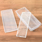 Clear plastic storage boxes with wave ridged insert, lidded for freezer organization