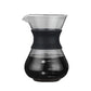 400ml coffee maker without strainer, clear top reservoir, dark glass body, volume markings