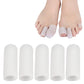 White toe cover finger caps set of five, closed style