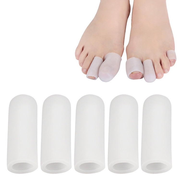 White toe cover finger caps set of five, closed style