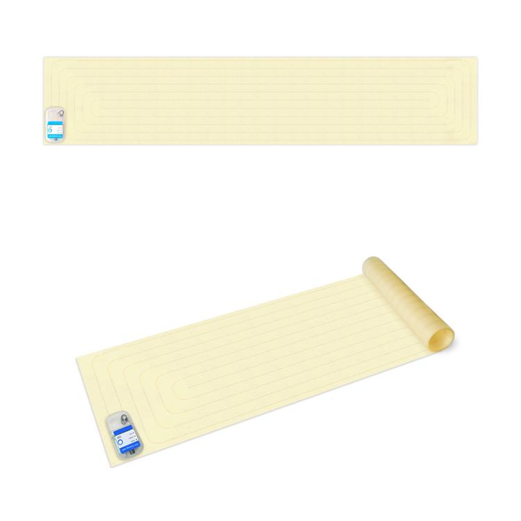 Pet electrostatic training mat, pale yellow rectangular pad rolled at one end