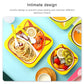 Cartoon animal bamboo divided tray set with fruit plate and cup