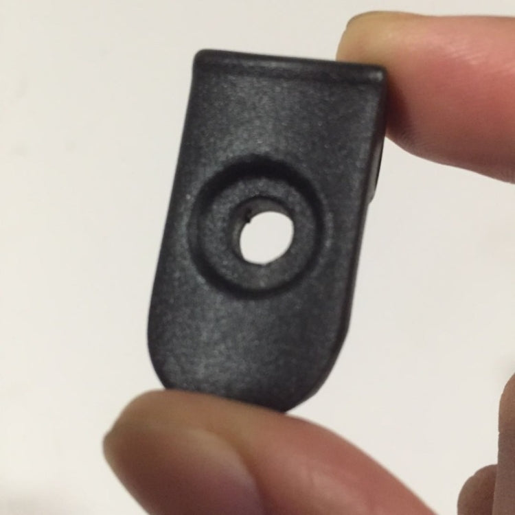 Black fixing hook accessory for Xiaomi Mijia M365 with circular mounting hole detail