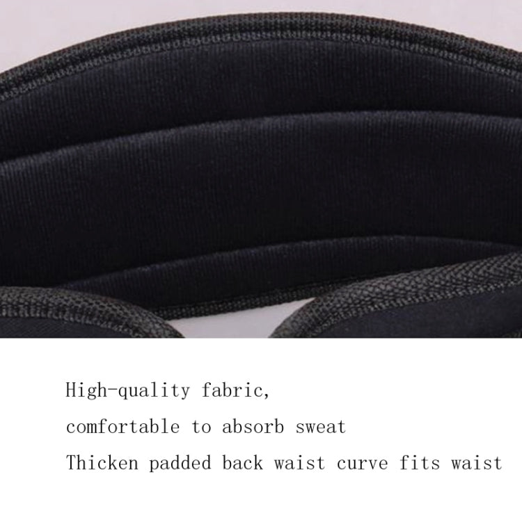 Thick padded black back curve waistband of weightlifting belt