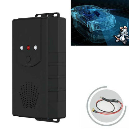 Black electronic ultrasonic car repellent module with indicator lights and speaker grille