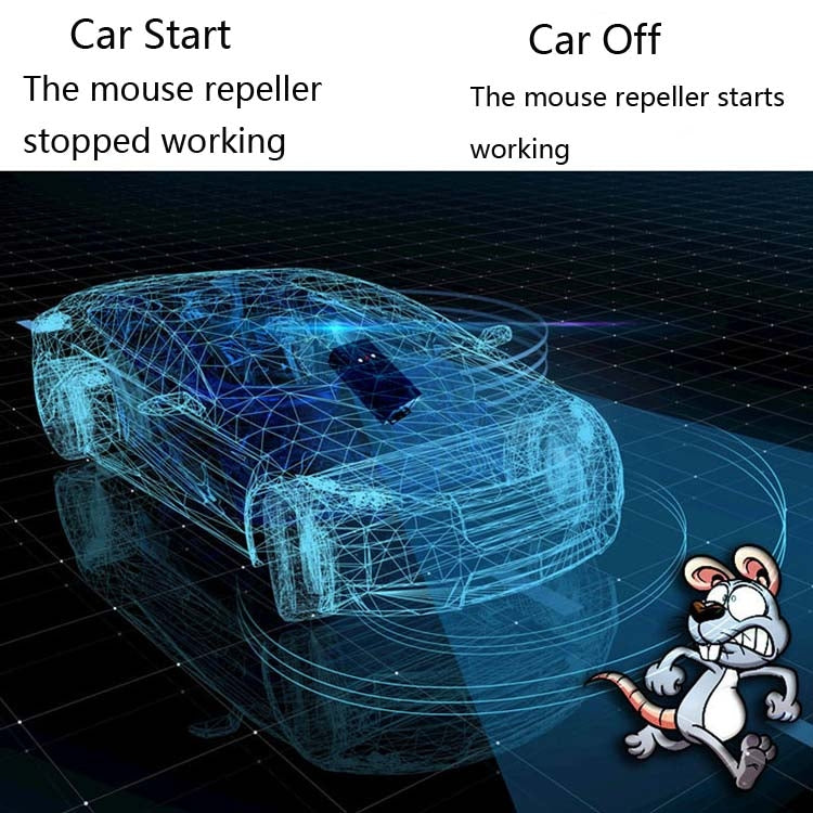 Black car repellent device emitting micro-light waves for insect deterrence