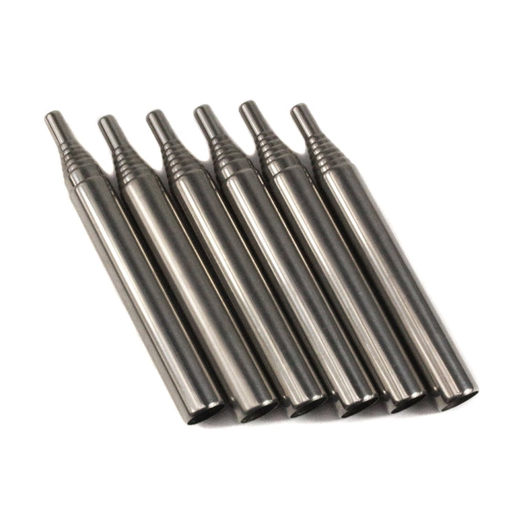 Retractable blow fire tube kit with 8 silver metal sections, compact angled view