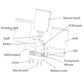 Foot-washing cup device diagram with motor and silicone parts