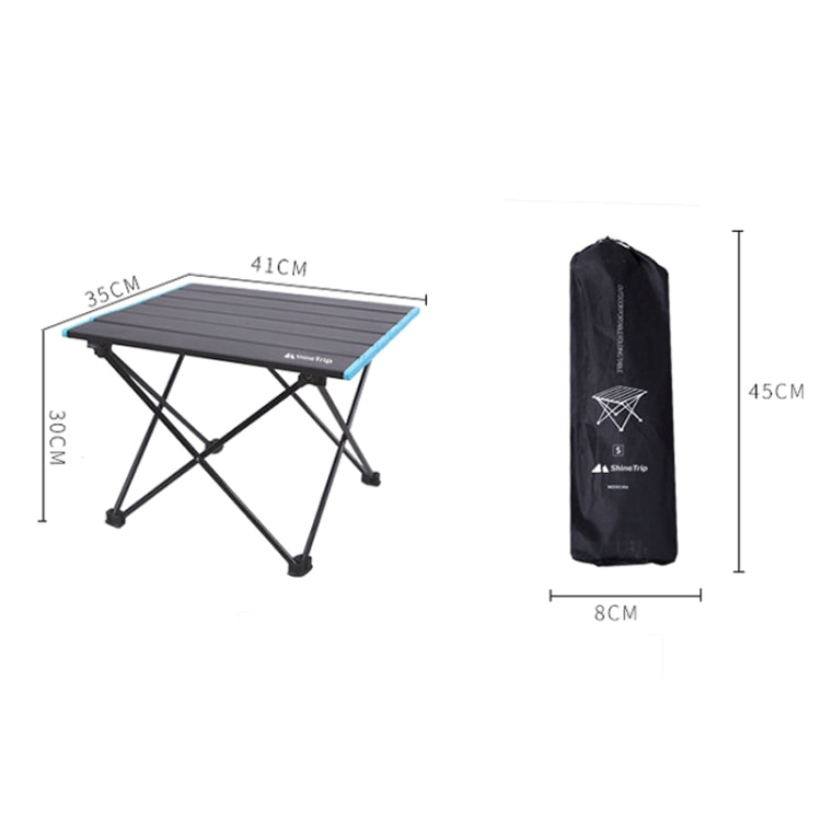 Folding camping table with dimensions shown; includes black carry bag and 45cm height