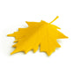 Yellow maple-leaf door stopper with finger-safe design and raised leaf ridges