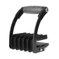 Black wood board clip with gray handle, stacked ridged pads, and bolts