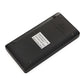 Black electronic scale base with label and non-slip feet underside view