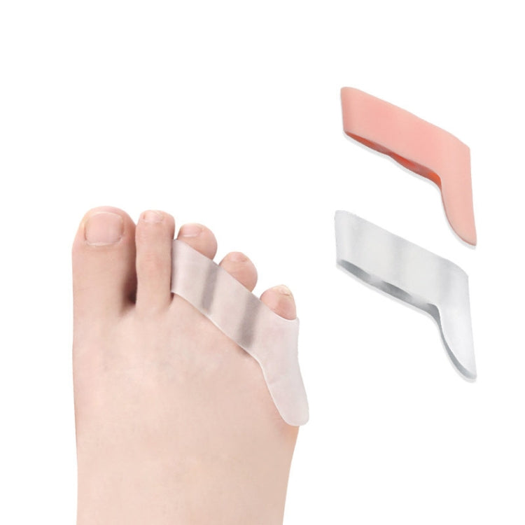 Three-hole split toe thumb separator pad, translucent light-gray strap