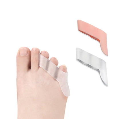 Three-hole split toe thumb separator pad, translucent light-gray strap