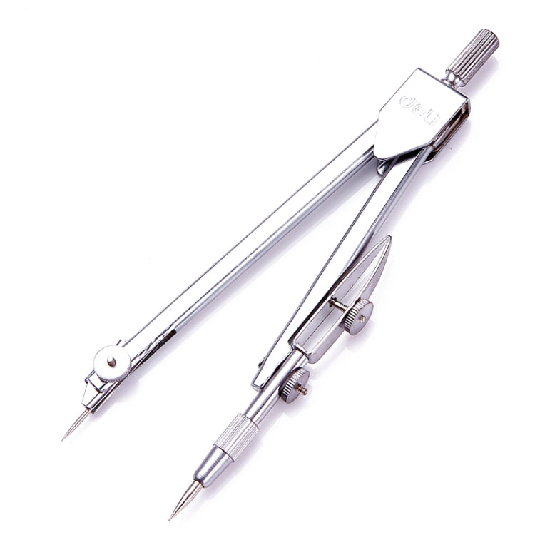 Metal geometry drawing compass with two arms and pointed tips