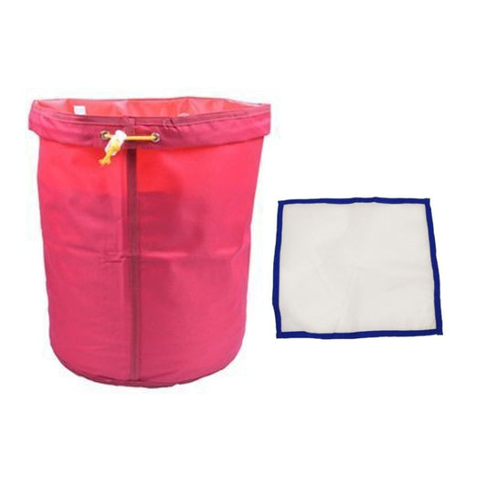 5-gallon hydroponic filter bag, red drawstring top with hanging clip